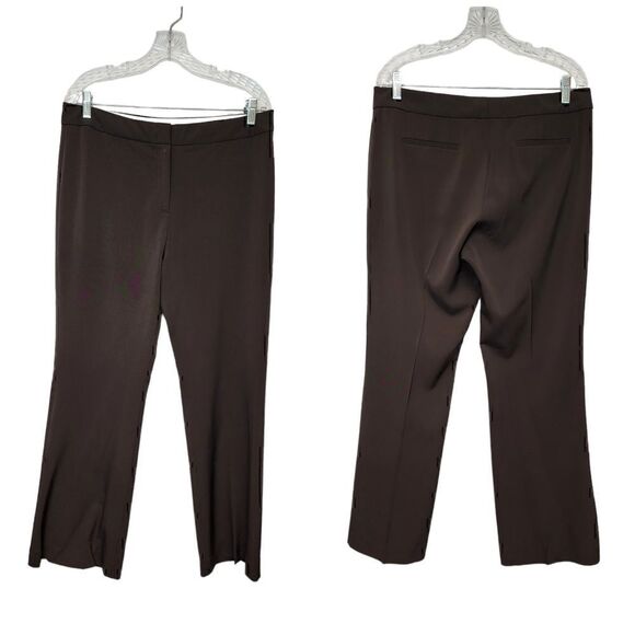 Tahari Wide Leg Business Dress Pants Size 12 Color Brown - Picture 1 of 6